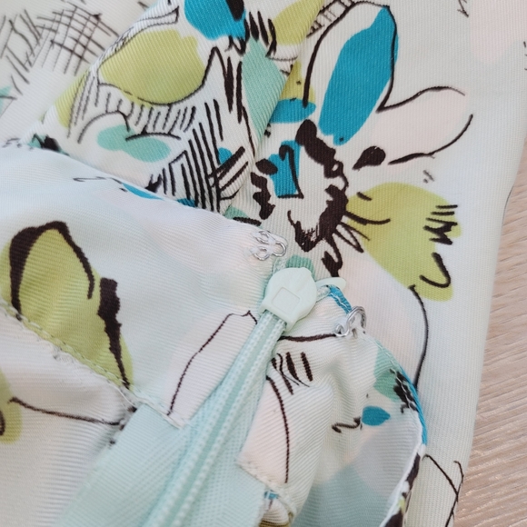 Merona 100% Silk Pleated A-Line Floral Print Skirt Women's Size 10 - Picture 9 of 12